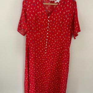 Ivy City Co. Allie Floral Dress in Red - Size 3X